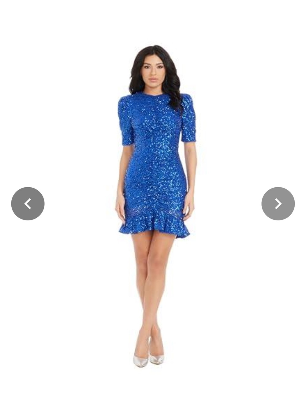 Dress the Population Royal Blue Sequin Ruffle Hem Mini Dress